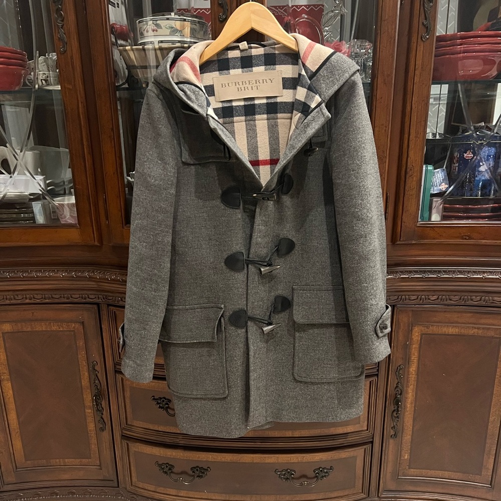 burberry brit wool toggle coat